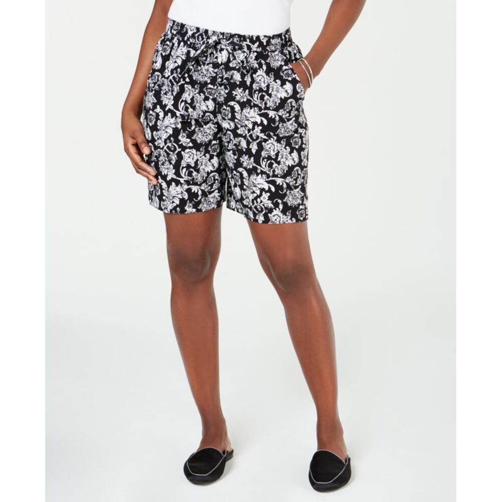 Karen Scott Printed Drawstring Shorts